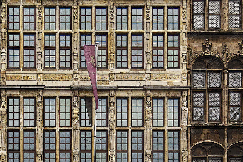 Windows and Flag 
 Antwerp, Belgium 2010