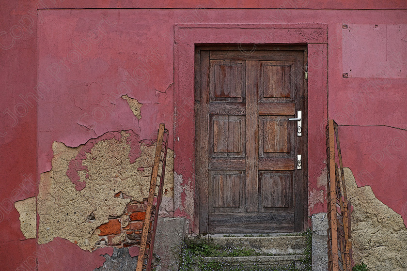 Door in the Red Wall 
 Ceske Budejovice, Czech Republic 2015