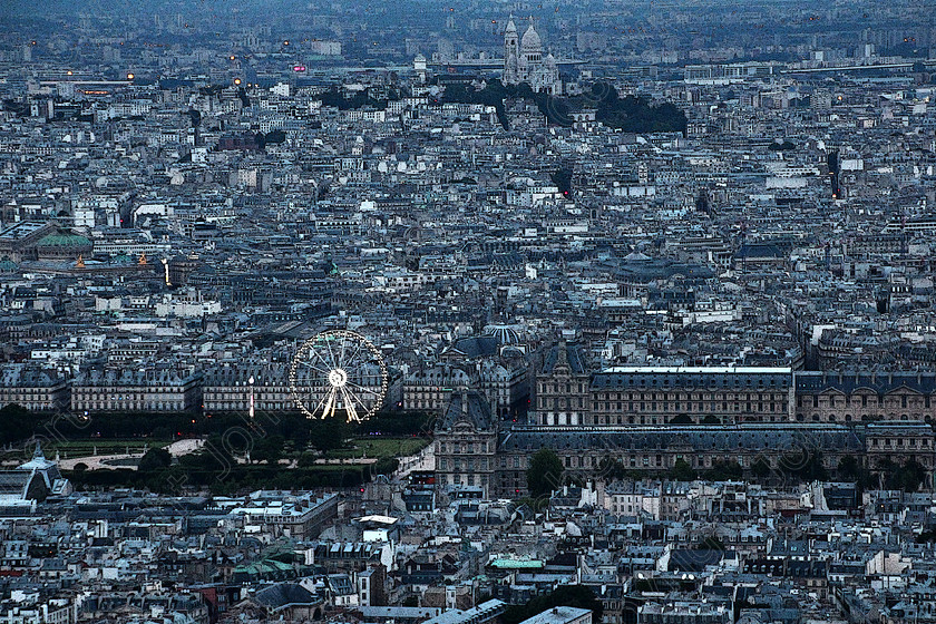 Paris View Louvre and Sacre Coeur 
 Paris, France 2014