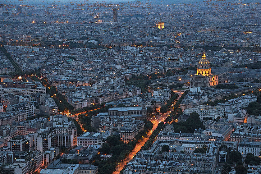 Paris View Invalides and Arc de Triomphe 
 Paris, France 2014 
 Keywords: 2014, Canon EOS 600D, Paris, Paris Travel Images, Rooftop Views, 2016/11 - Night, Creative Group 2018