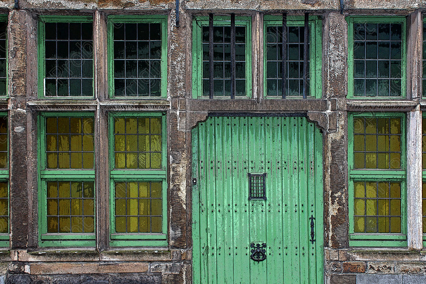 Green Door and Windows 
 Ghent, Belgium 2012