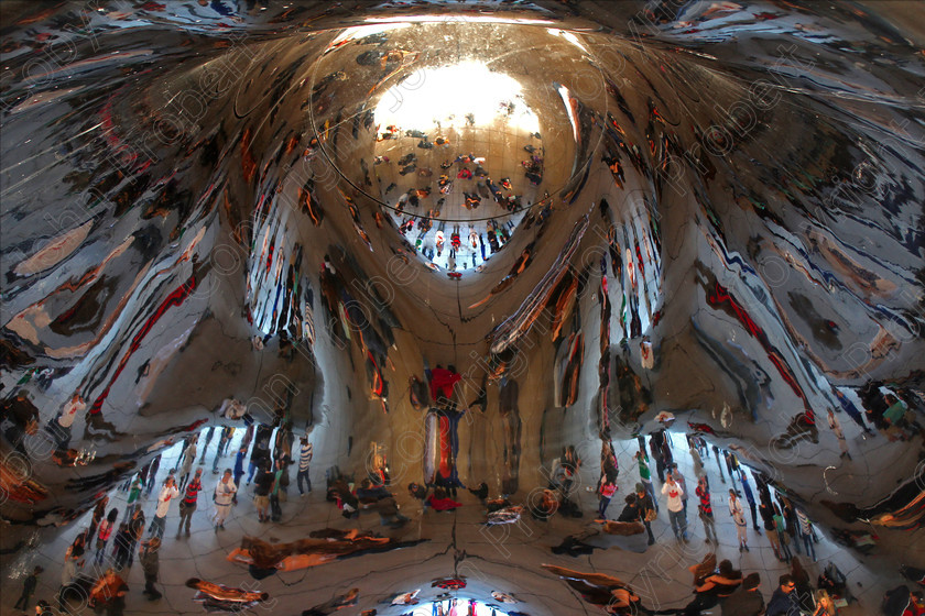Cloud Gate Impression 
 Underneath "Cloud Gate" Sculpture, by Anish Kapoor, Chicago, USA 2013