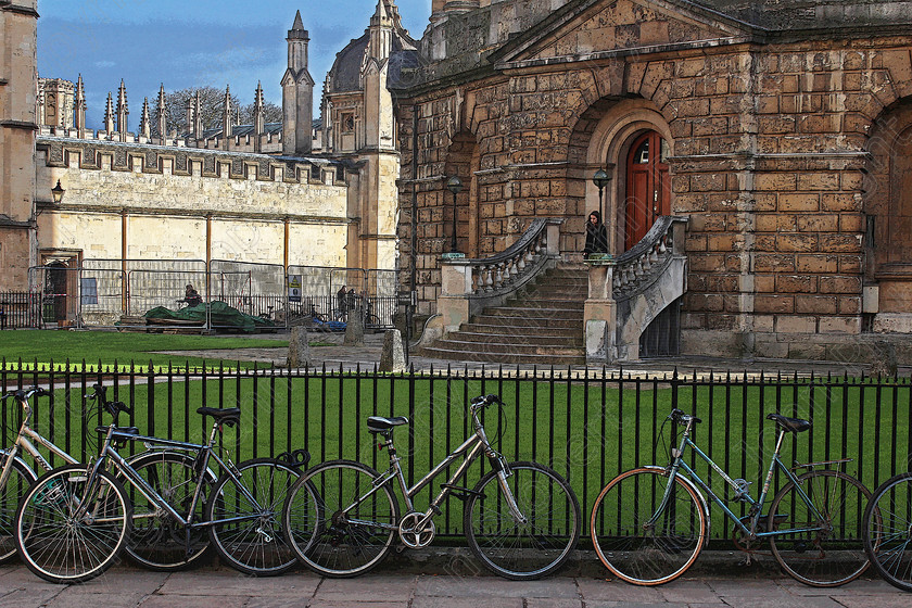 Bicycles at the Library 
 Oxford 2013